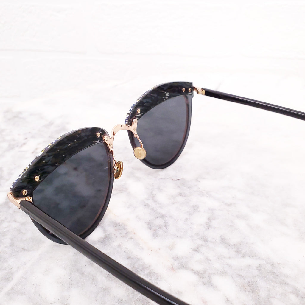 DIOR BLUE AND YELLOW OFFSET SUNGLASSES