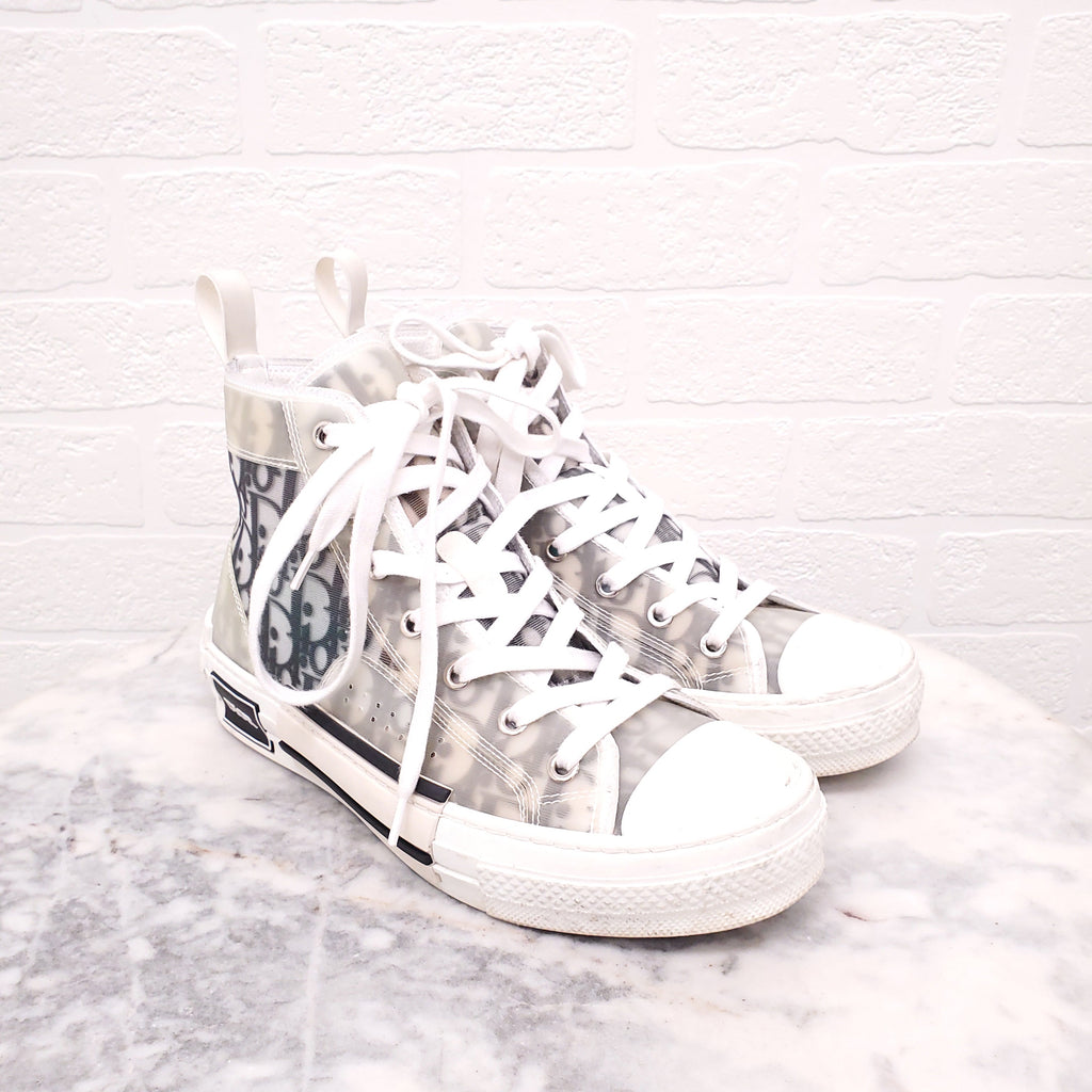 DIOR LOGO HIGHTOP SNEAKERS - SIZE 38