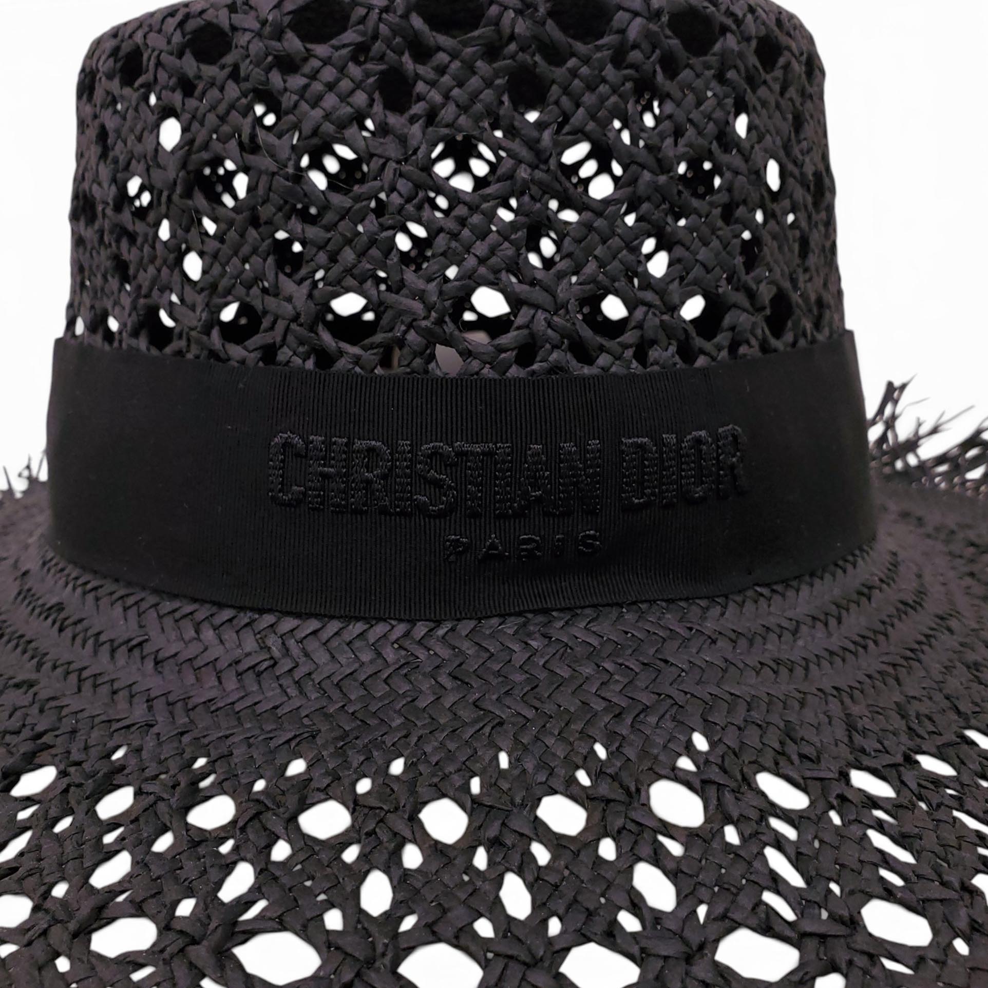 DIOR RAFFIA LOGO HAT - SIZE 57
