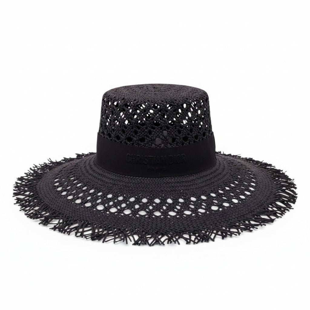 DIOR RAFFIA LOGO HAT - SIZE 57