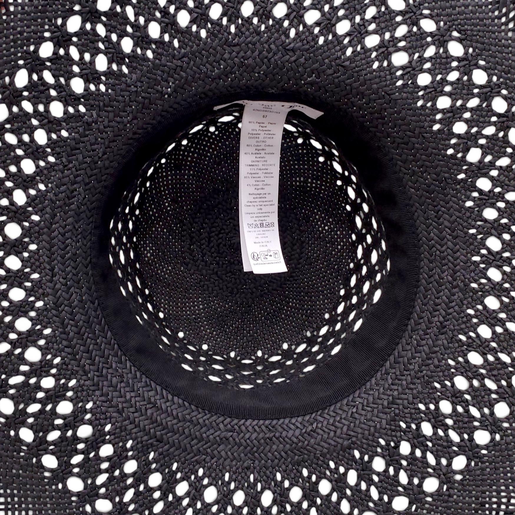 DIOR RAFFIA LOGO HAT - SIZE 57