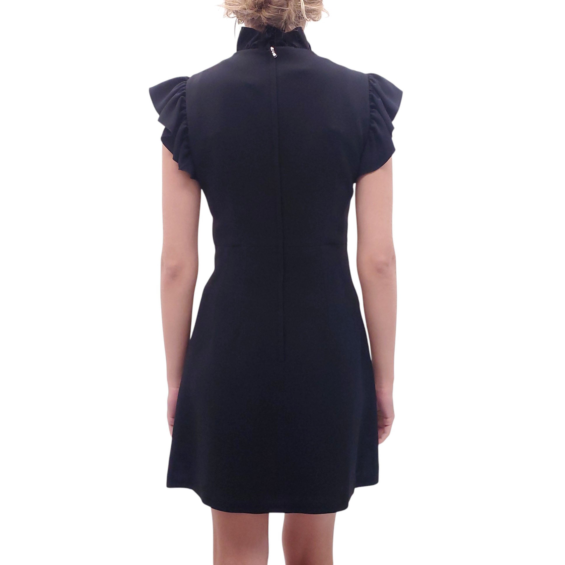 DOLCE & GABBANA BLACK DRESS WITH MISMATCHED BUTTONS - SIZE 40