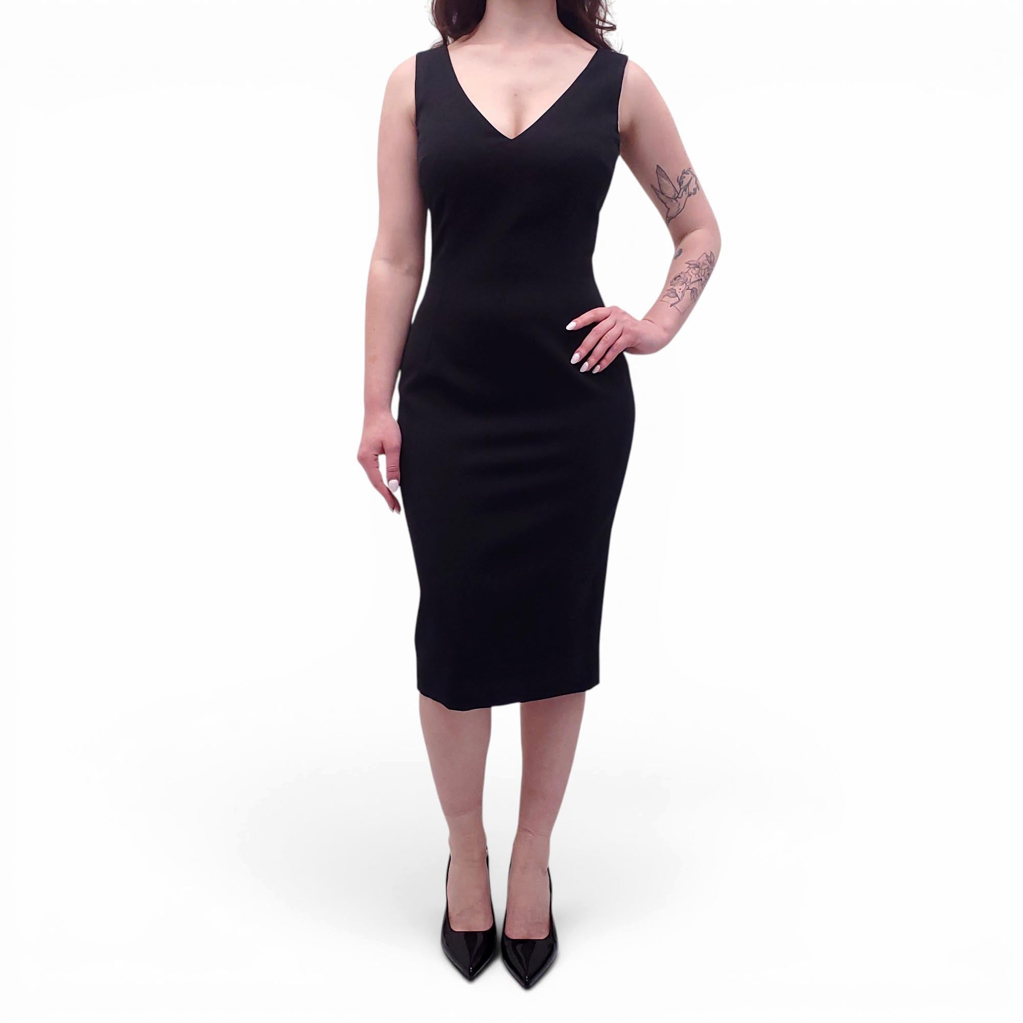 DOLCE & GABBANA BLACK SHEATH DRESS - SIZE 42