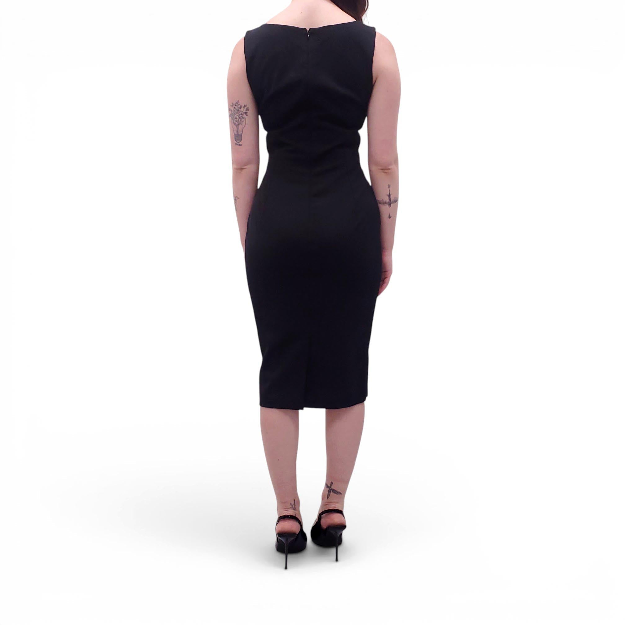 DOLCE & GABBANA BLACK SHEATH DRESS - SIZE 42