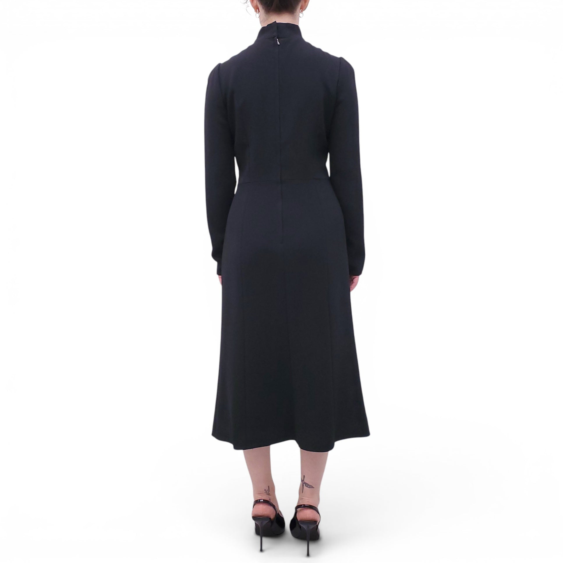 DOLCE & GABBANA BLACK TURTLENECK DRESS - SIZE 44