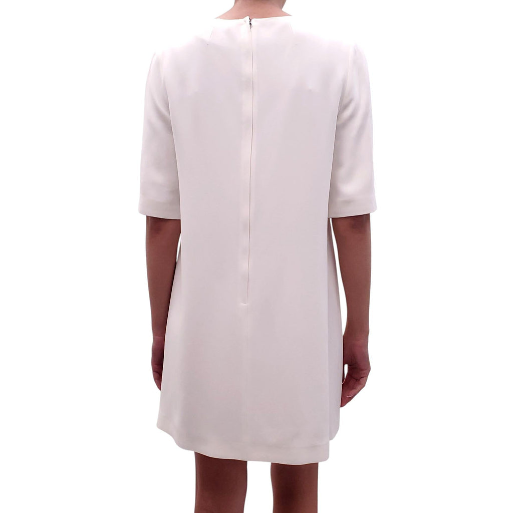 DOLCE & GABBANA CREAM FLORAL CRYSTAL DRESS - SIZE 46