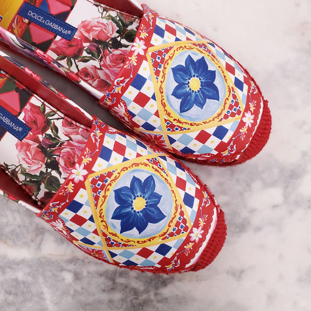 DOLCE & GABBANA PATTERNED ESPADRILLES - SIZE 35