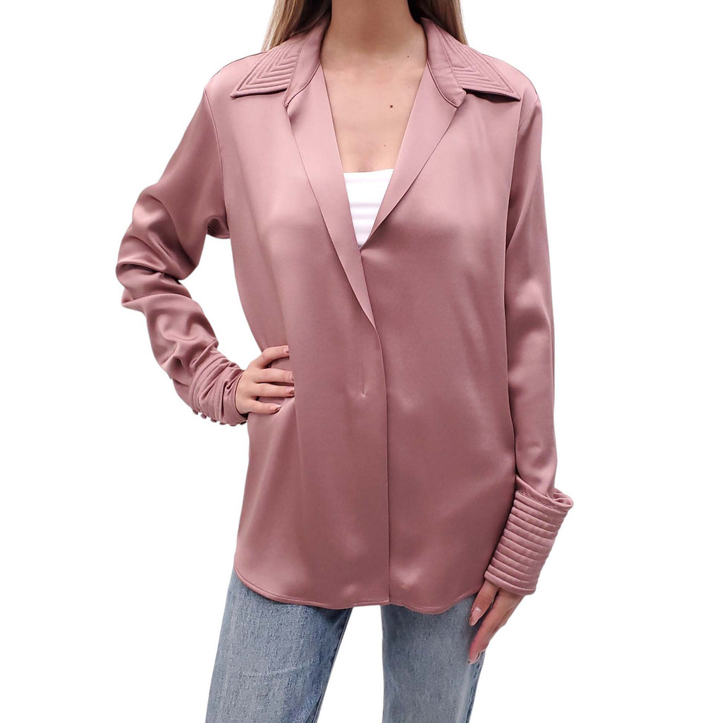 DRIES VAN NOTEN PINK SILK BLOUSE - SIZE 38