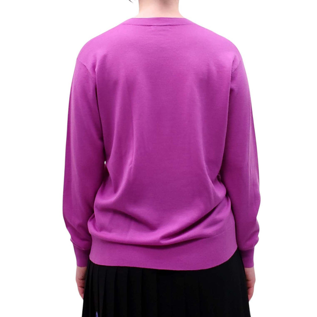 DRIES VAN NOTEN PURPLE MERINO WOOL SWEATER - SIZE XS