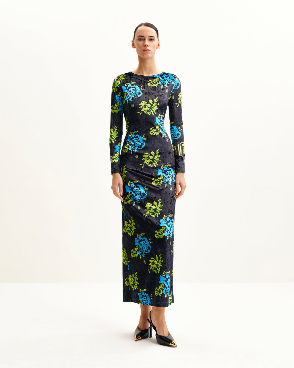 Zoe Vibrant Floral Long Sleeve Gown - Multicolor