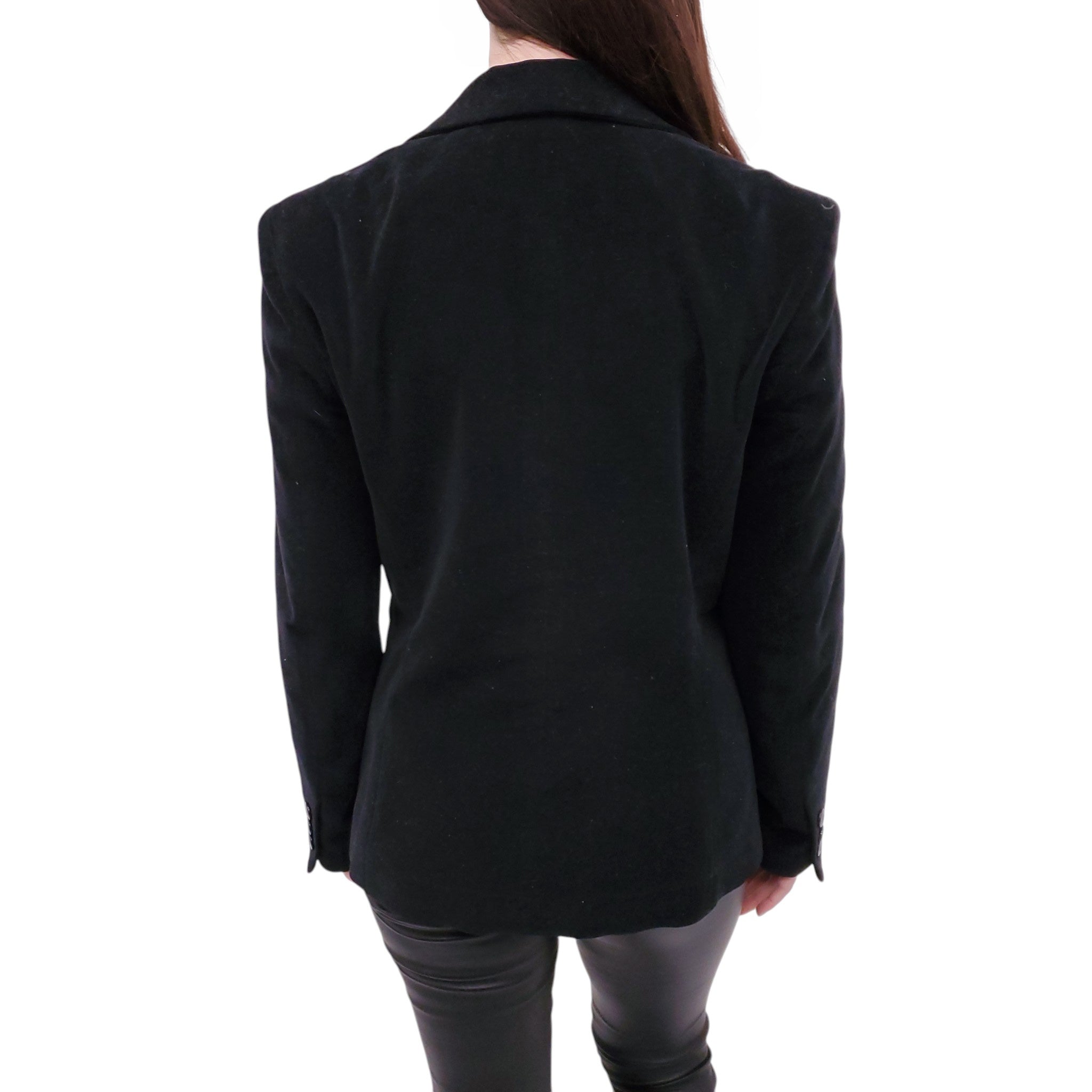 D&G DOLCE & GABBANA BLACK VELVET BLAZER WITH FLORAL LINING - SIZE 44