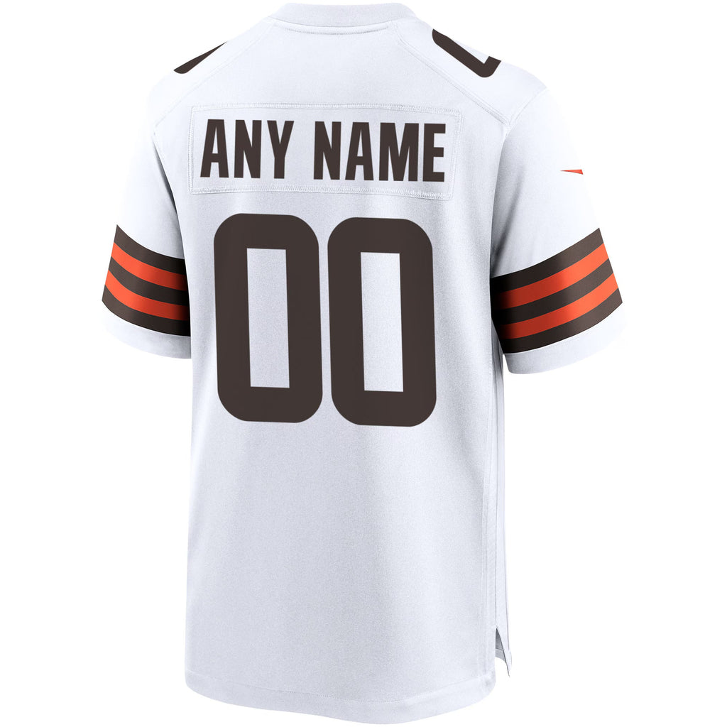 Cleveland Browns White Custom Game Jersey