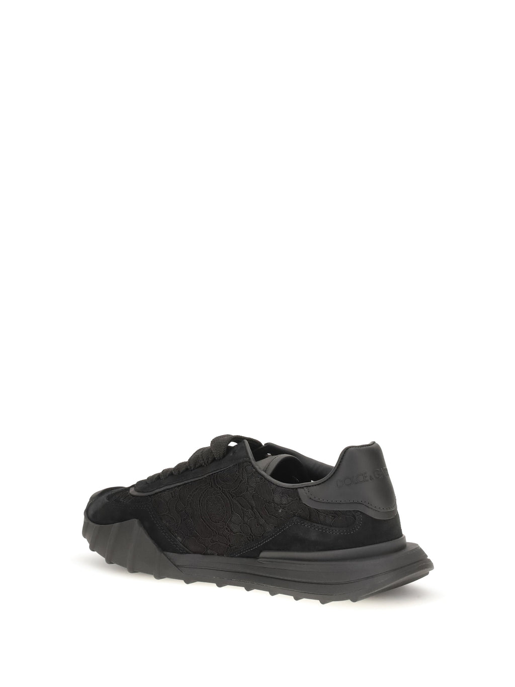 Dolce & Gabbana Women Leather And Lace Sneakers