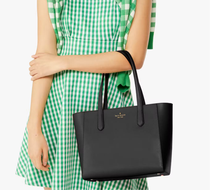 NWT Kate Spade Leather Staci Medium Tote In Black