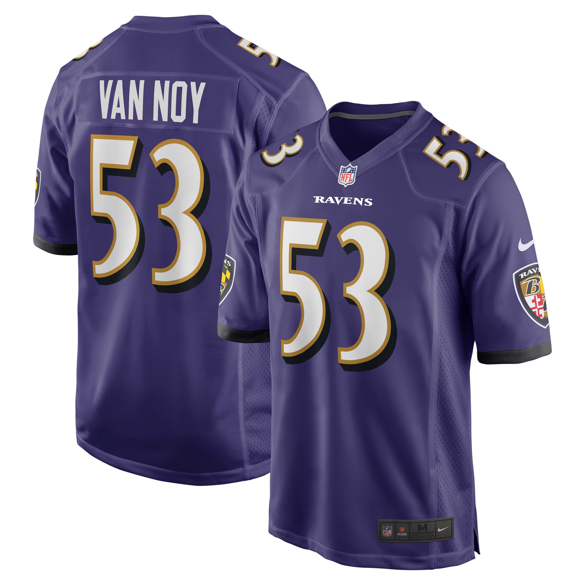 Baltimore Ravens Kyle Van Noy Purple Team Game Jersey
