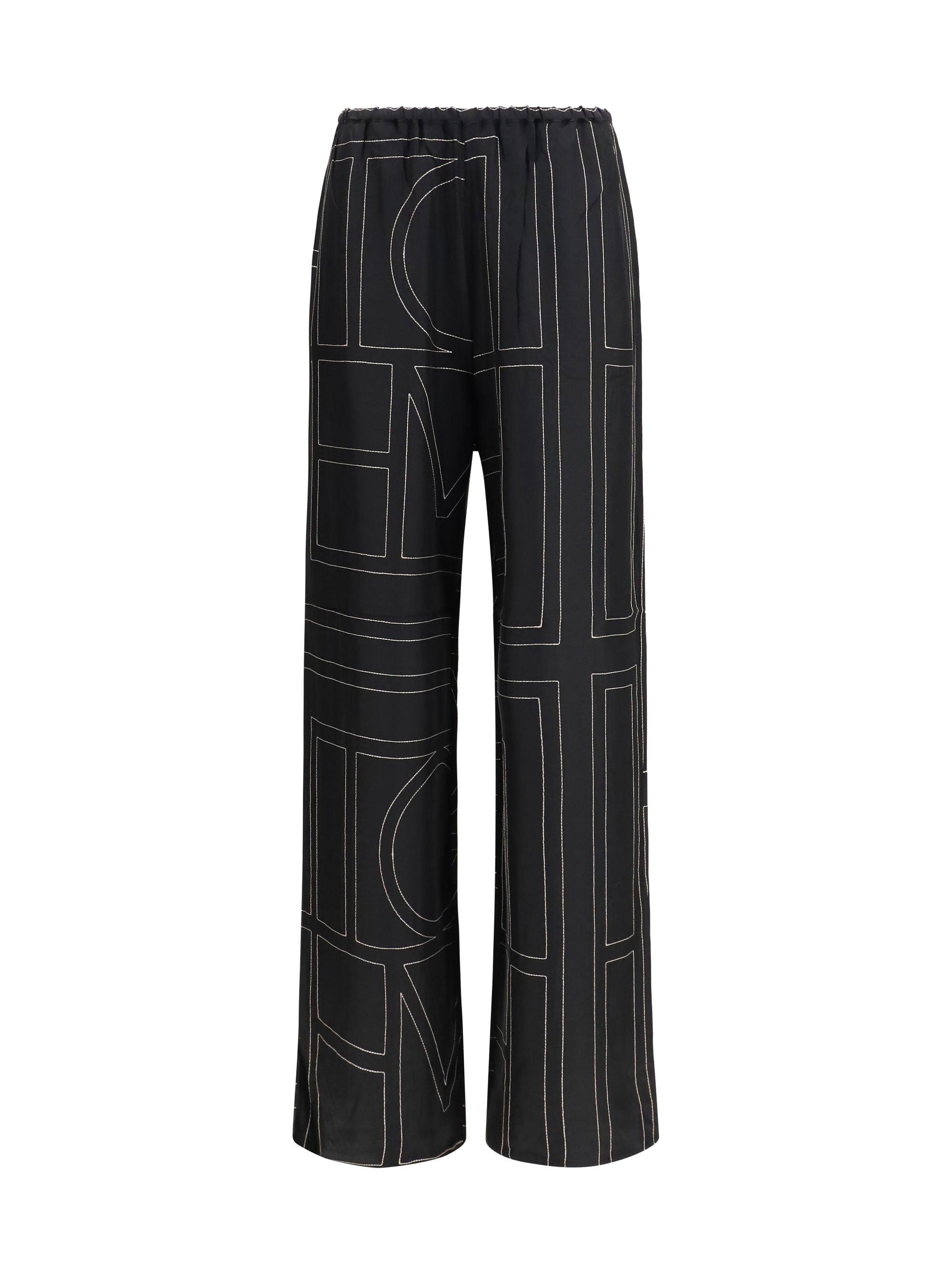 Toteme Women Silk Monogram Pants