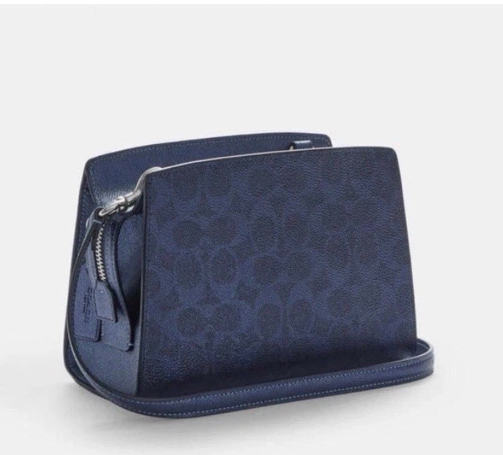 NWT Coach Gia Crossbody Bag In Signature Canvas In Metallic Navy