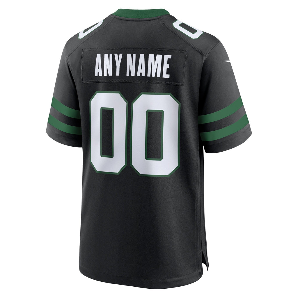 New York Jets Legacy Black Alternate Custom Game Jersey
