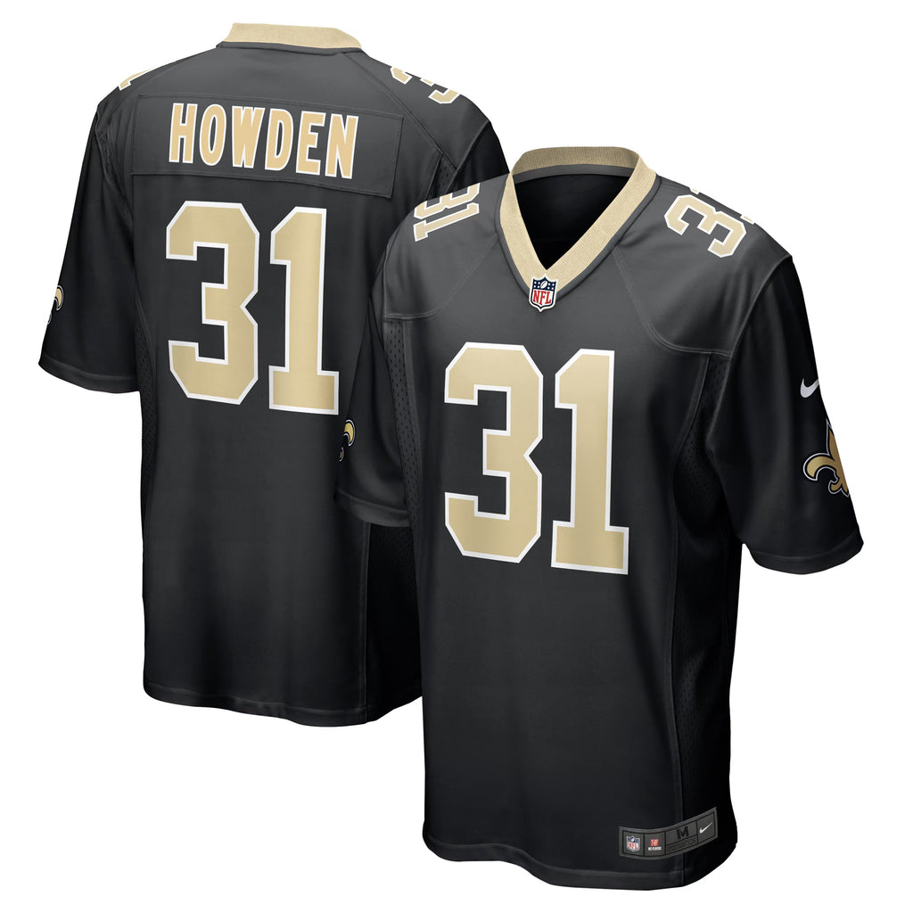 New Orleans Saints Jordan Howden Black Team Game Jersey
