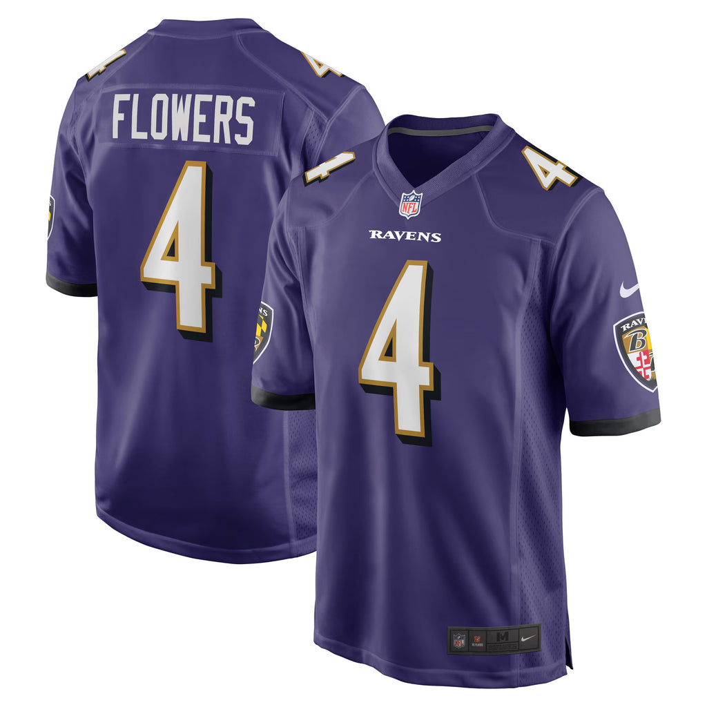 Baltimore Ravens Zay Flowers Purple Game Jersey