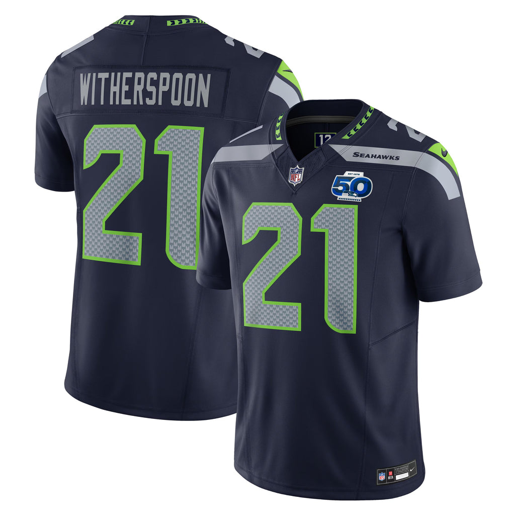 Seattle Seahawks Devon Witherspoon College Navy Team 50th Season Vapor F.U.S.E. Limited Jersey
