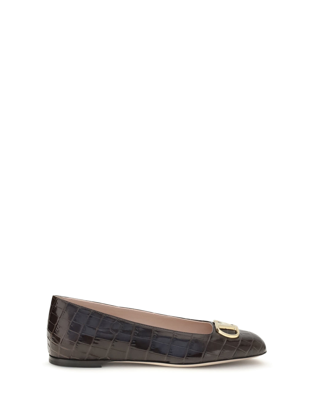 Valentino Garavani Women Vlogo Signature Croc-Effect Ballerinas