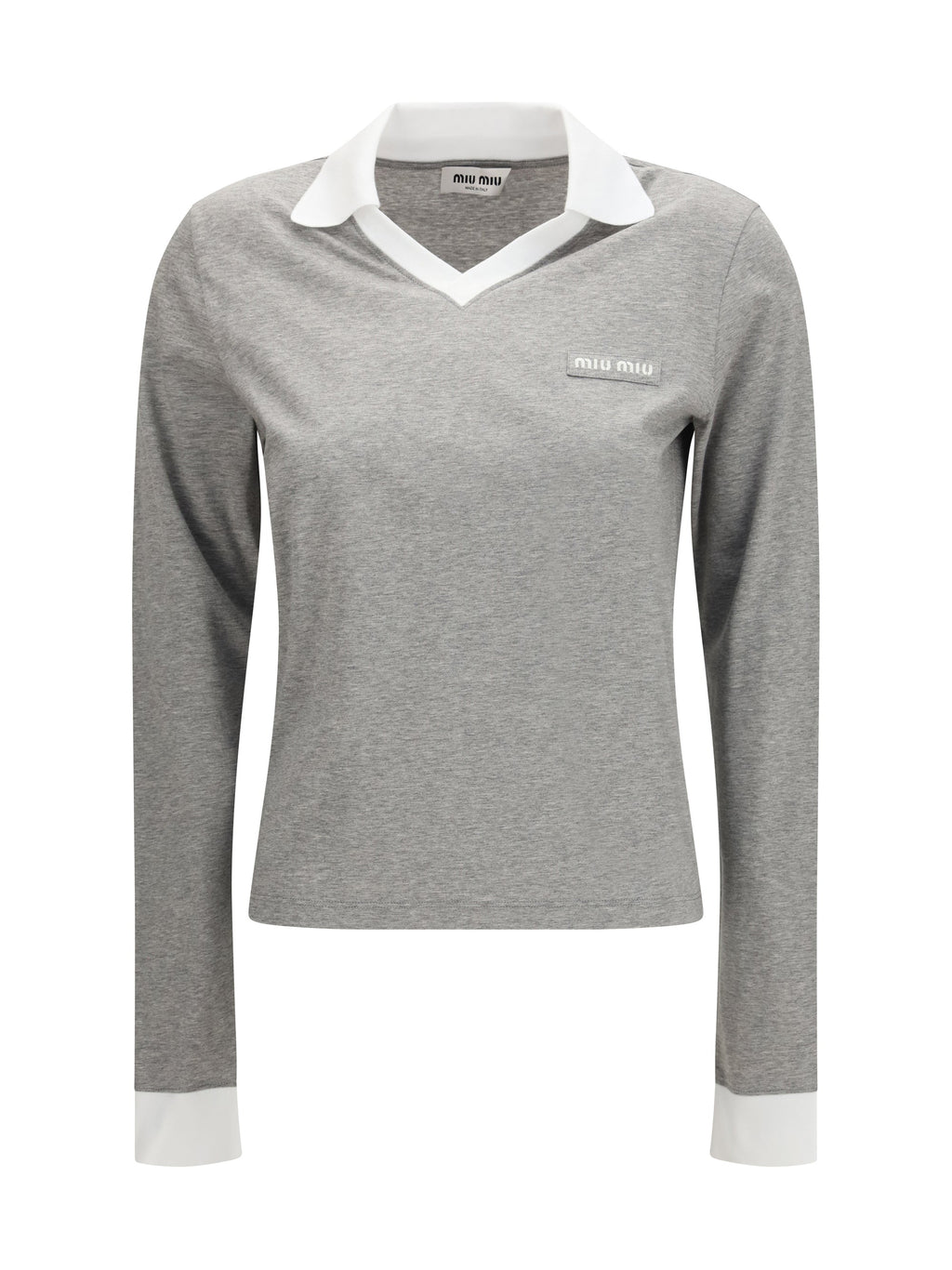 Miu Miu Women Long-Sleeved Cotton T-Shirt