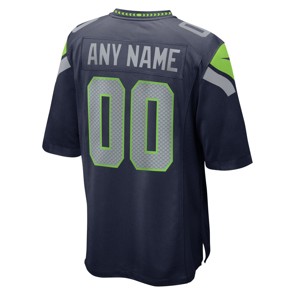 Seattle Seahawks College Navy Custom Game Jersey