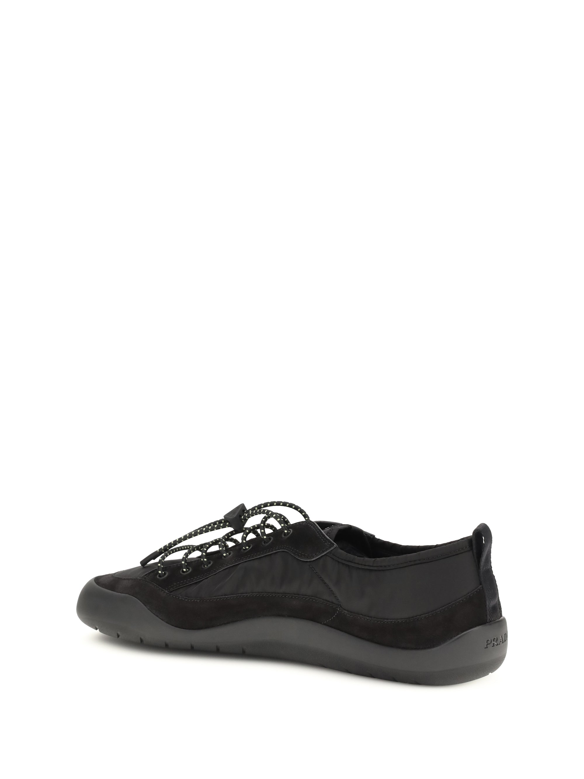 Prada Men Leather And Fabric Sneakers