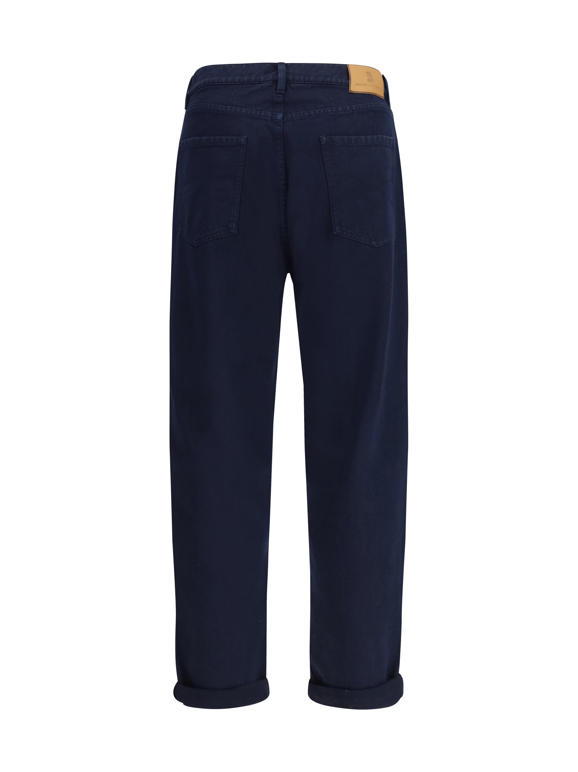 Brunello Cucinelli Men Garment-Dyed Denim Pants