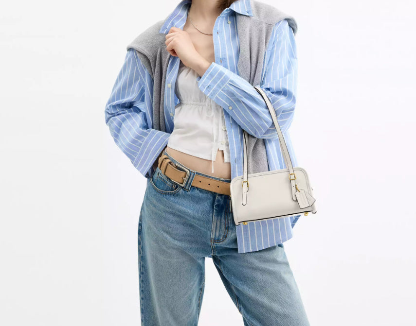 NWT Coach Swing Zip Leather Bag 20 Limited Re-Edition In Chalk