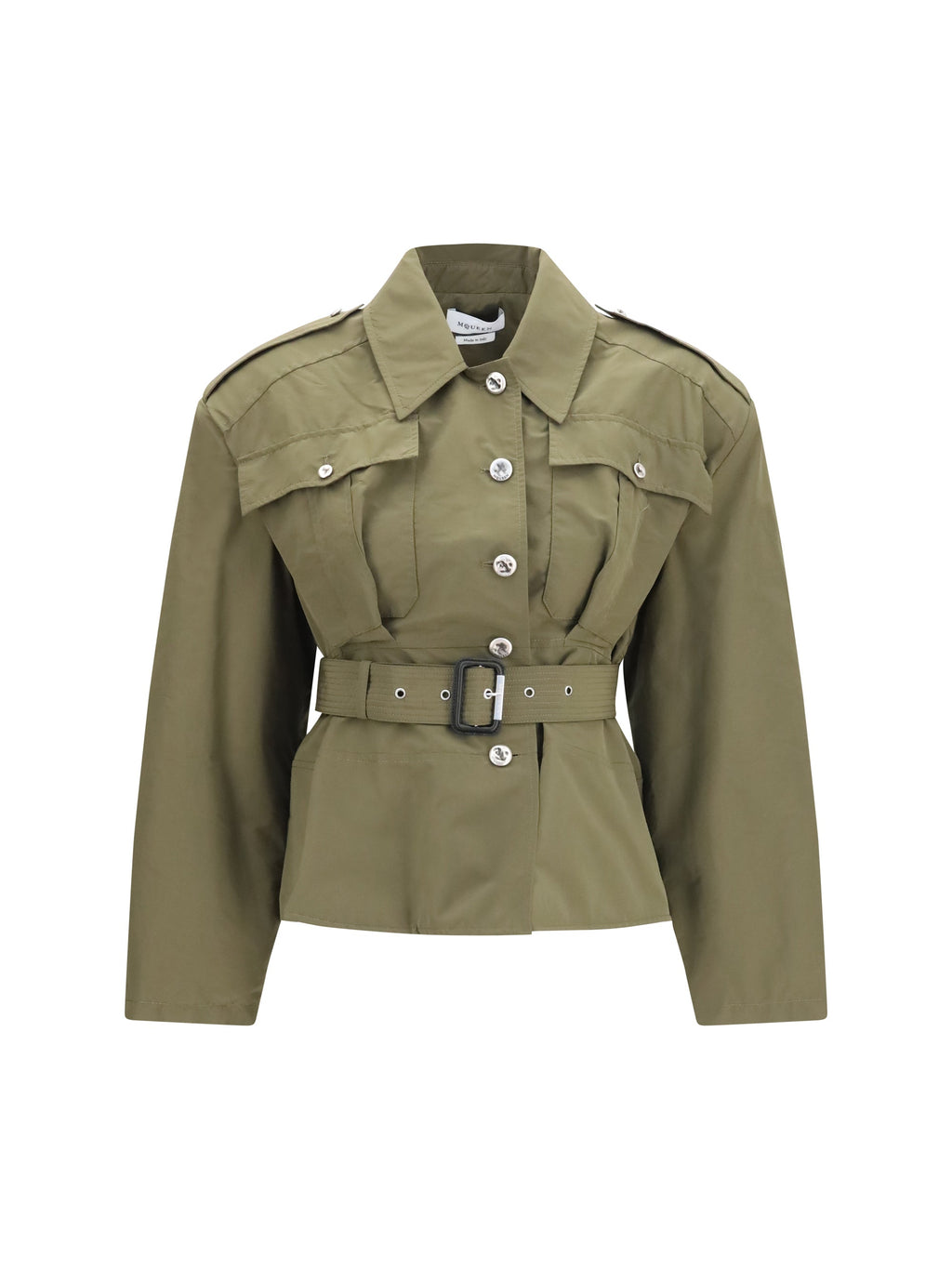 Alexander Mcqueen Women Cropped Belted High-Neck Jacket