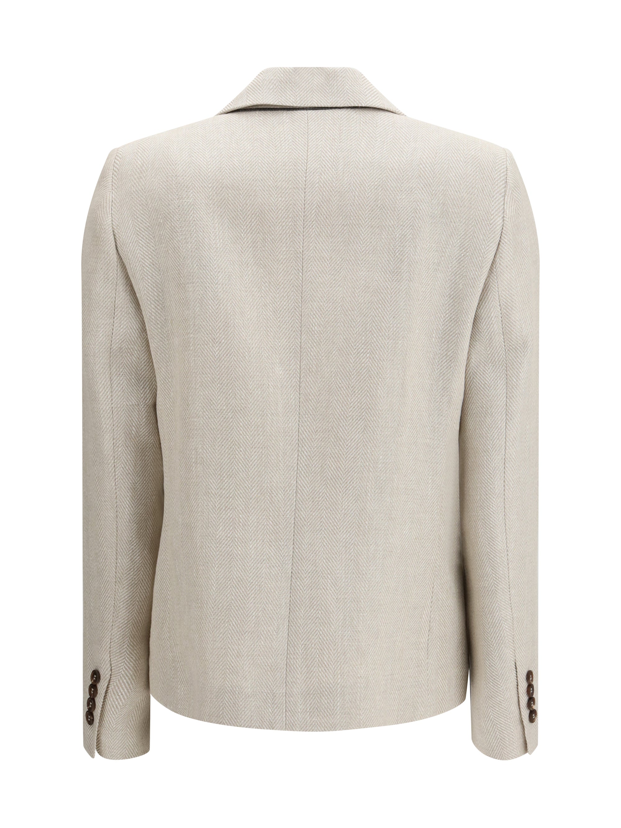 Brunello Cucinelli Women Button Herringbone Blazer