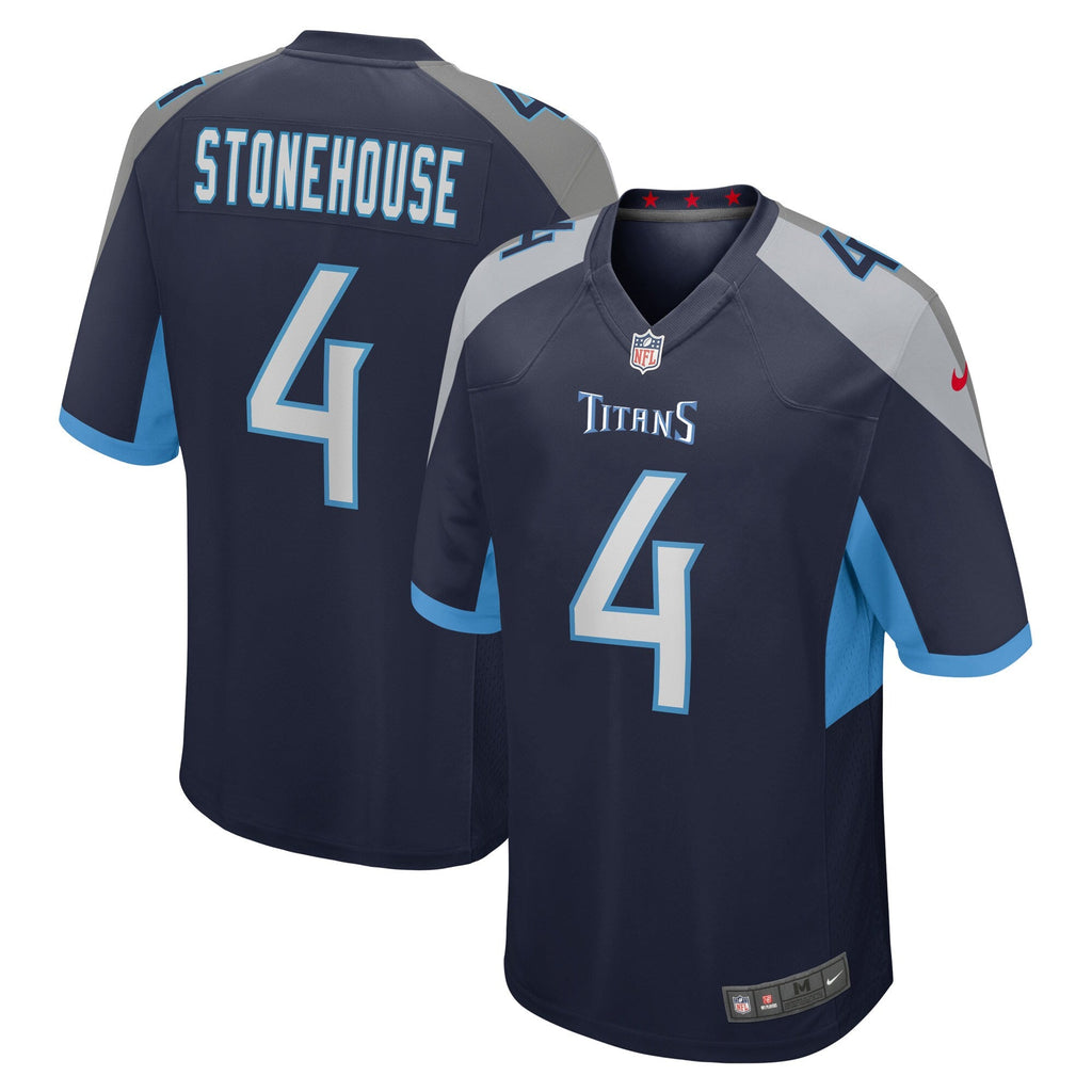 Tennessee Titans Ryan Stonehouse Navy Game Player Jersey