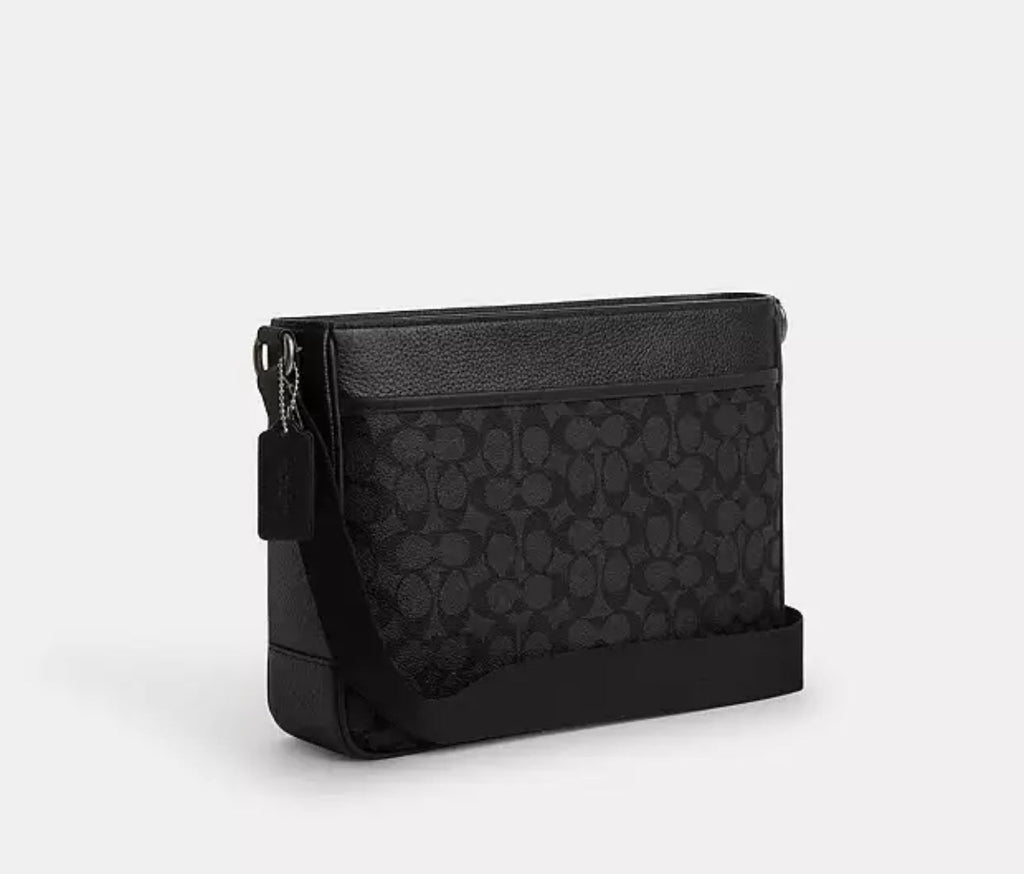 NWT Coach Men’s District Crossbody Bag In Signature Canvas & Leather