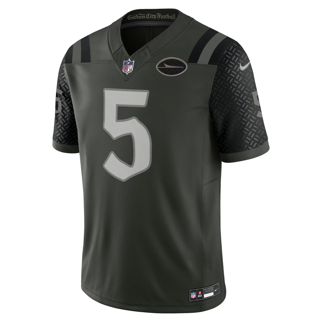 New York Jets Garrett Wilson Gotham Green 2025 Rivalries Collection Limited Jersey