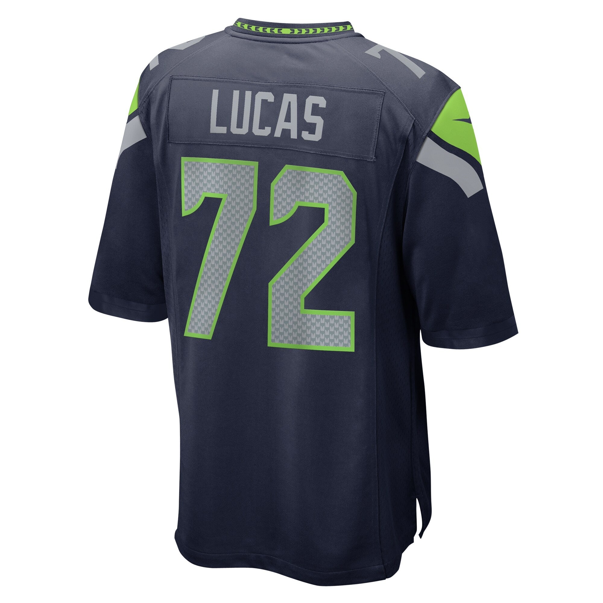 Seattle Seahawks Abraham Lucas College Navy Game Jersey