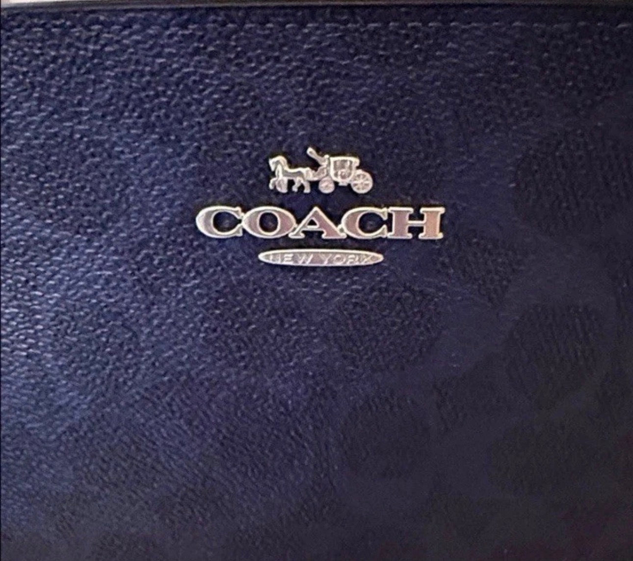 NWT Coach Gia Crossbody Bag In Signature Canvas In Metallic Navy