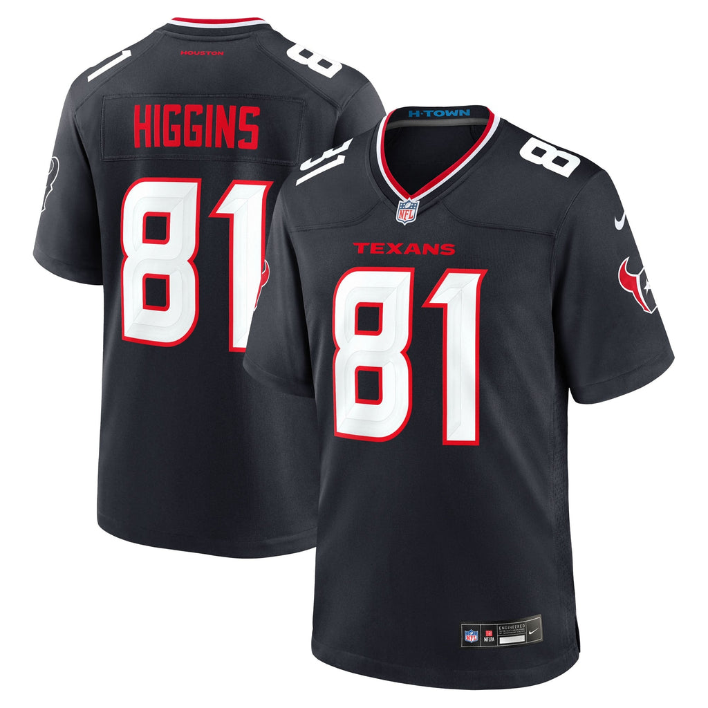 Houston Texans Jayden Higgins Navy Game Jersey
