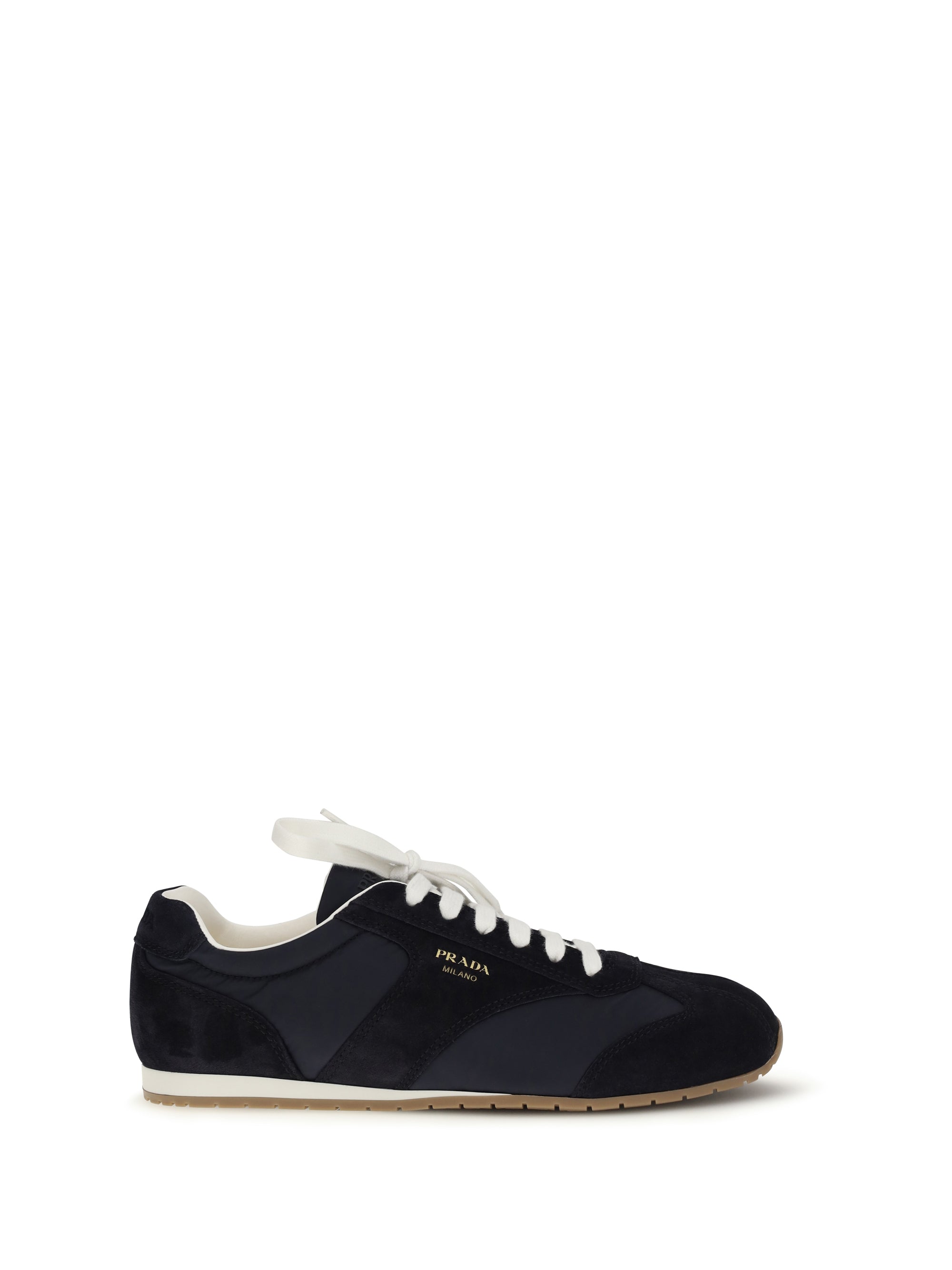 Prada Men Suede And Fabric Sneakers