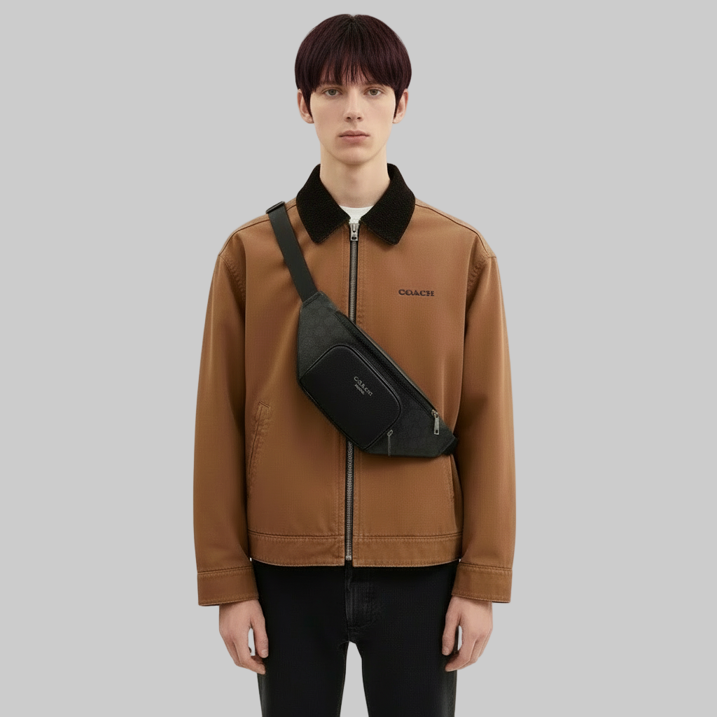 NWT Coach Men’s Racer Small Belt Bag Sling Bag In Signature Canvas