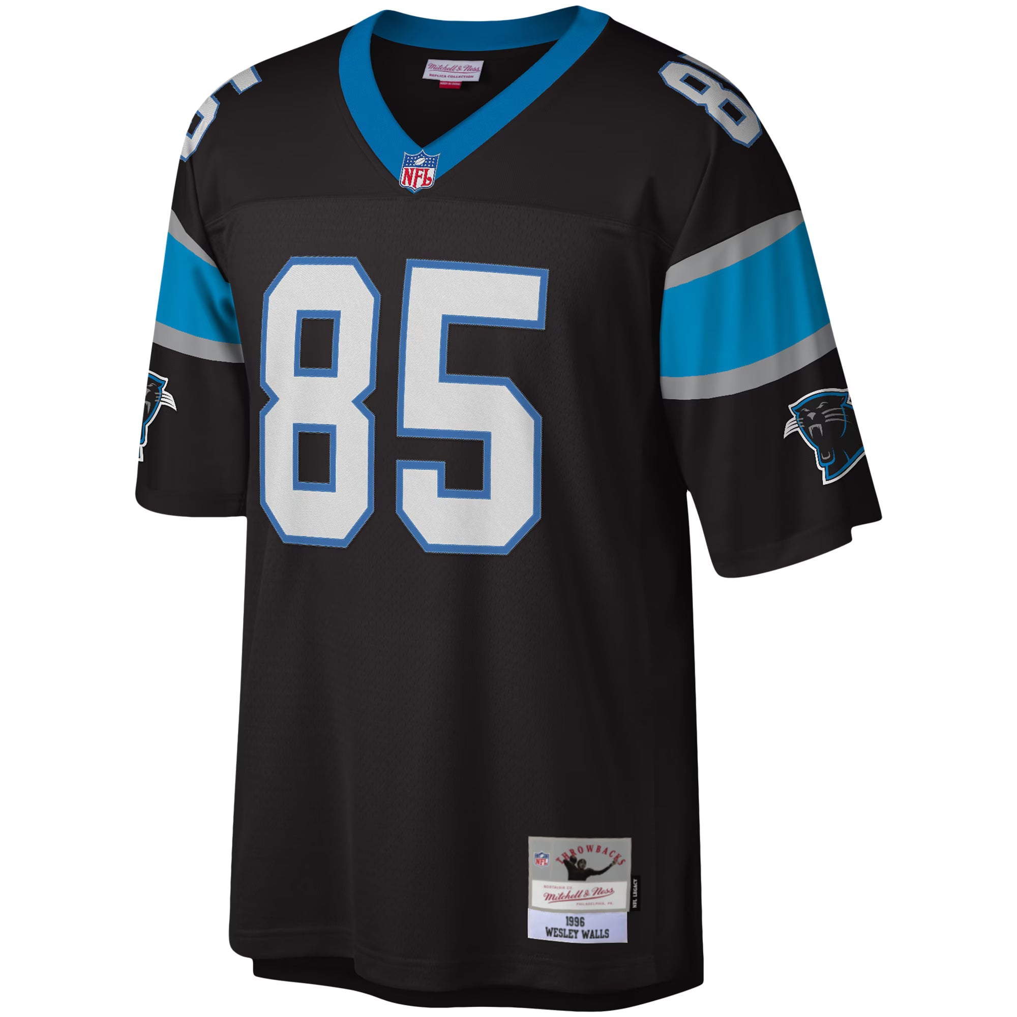Carolina Panthers Wesley Walls Mitchell & Ness Black Legacy Replica Jersey