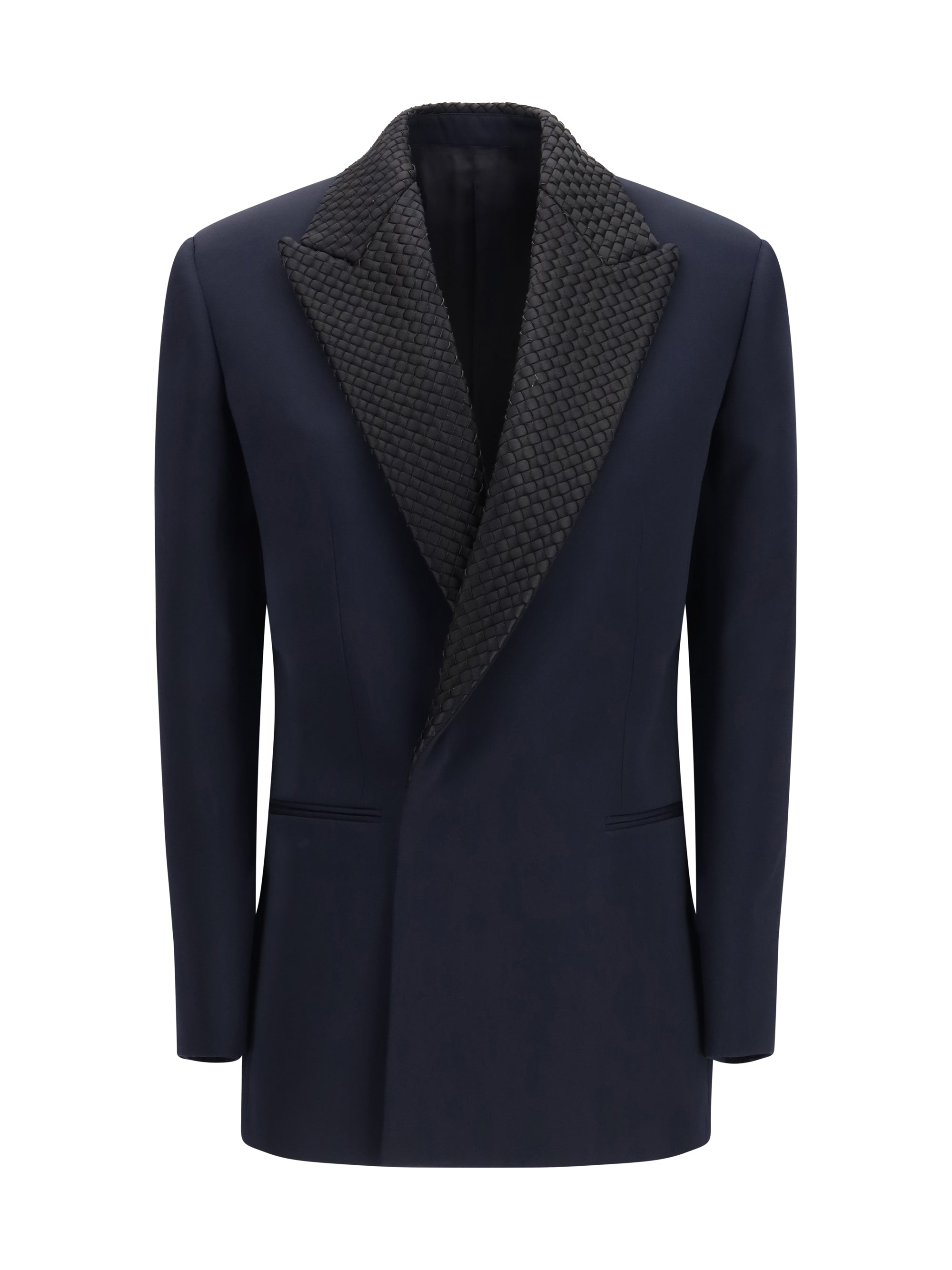 Bottega Veneta Women Single Breasted Jacket With Intrecciato Motif