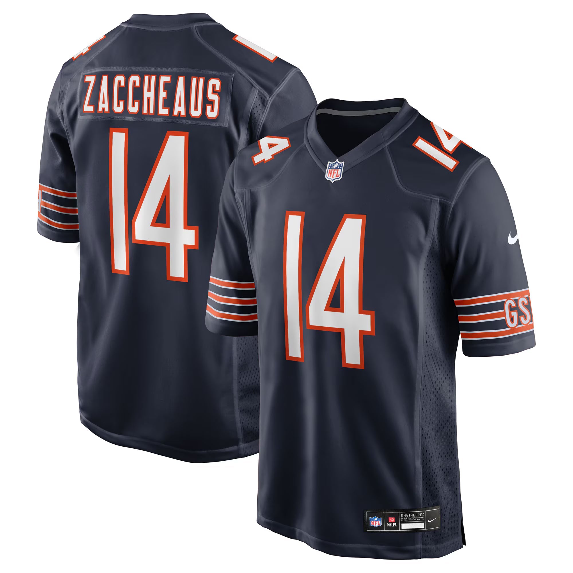 Chicago Bears Olamide Zaccheaus Navy Team Game Jersey