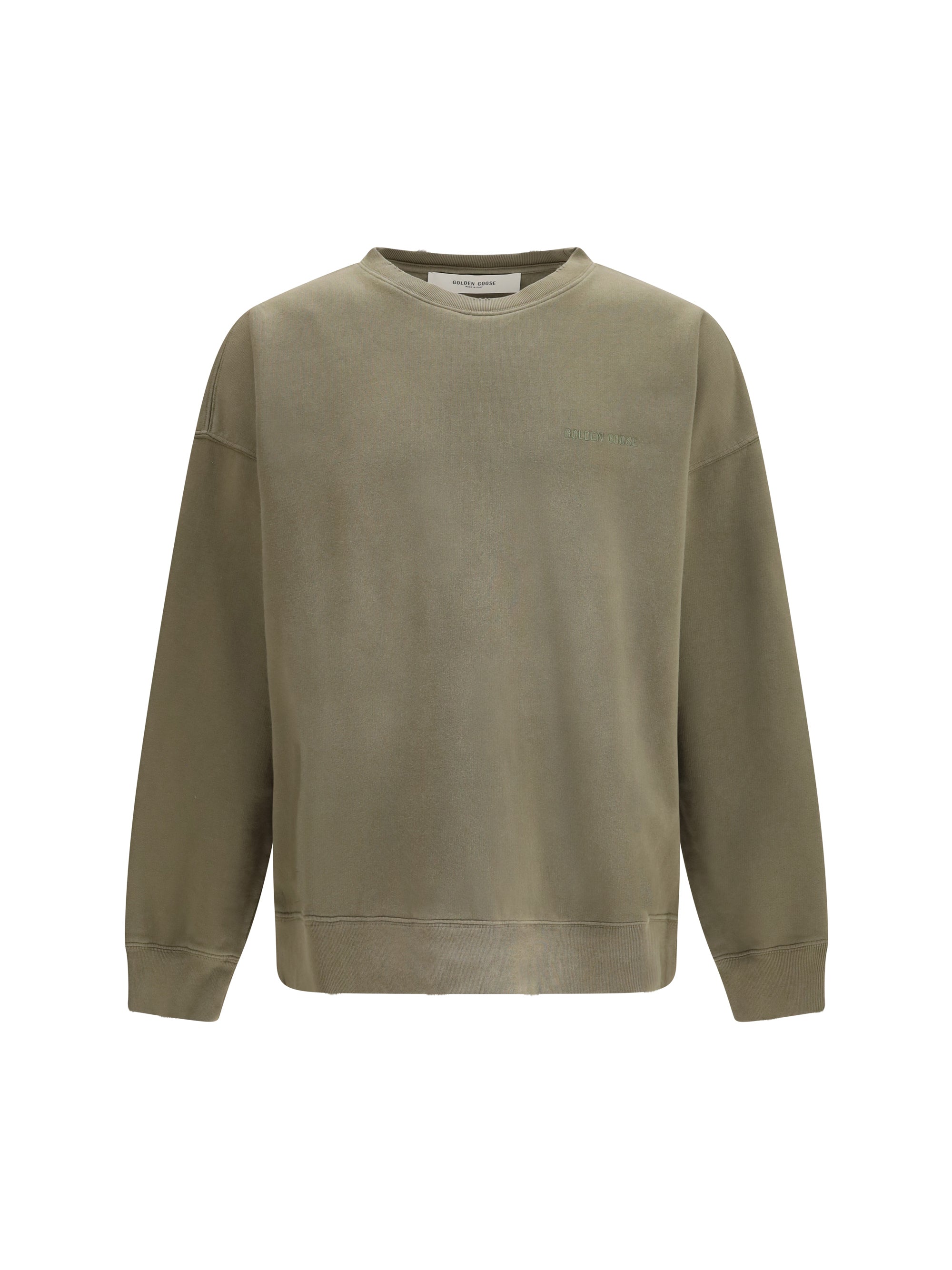 Golden Goose Men Journey Unisex Crew Neck In Garment-Dyed Cotton Fleece