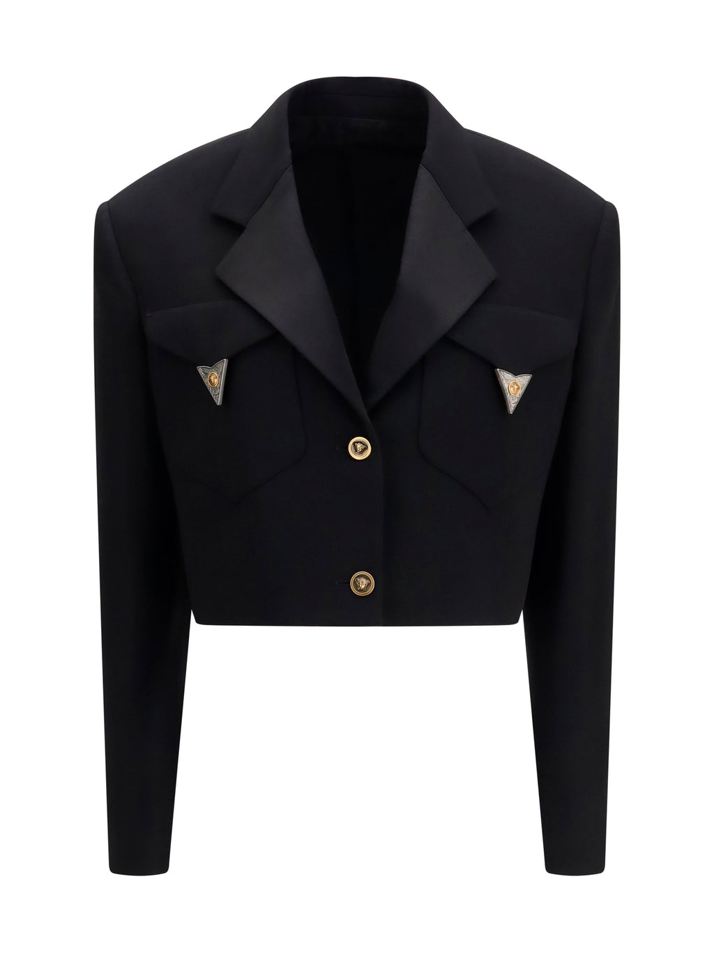 Versace Women Cropped Wool Blazer