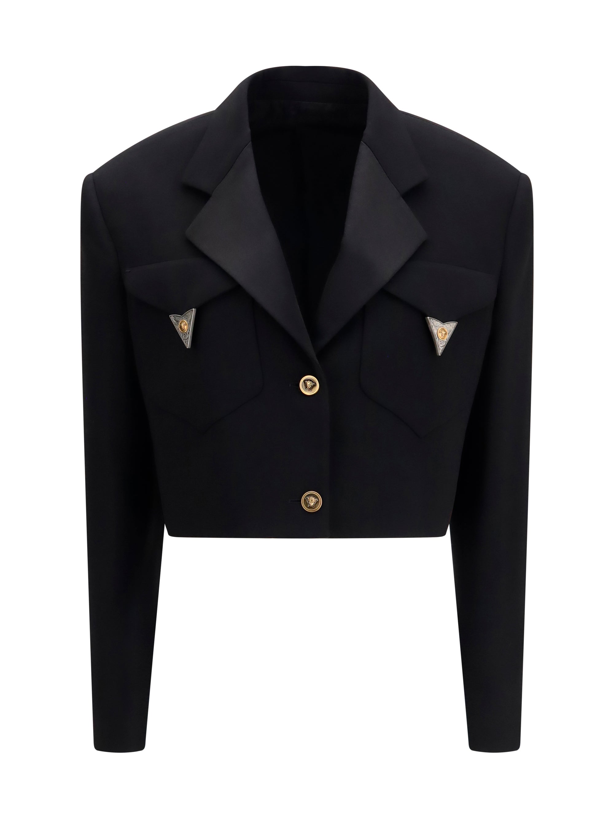 Versace Women Cropped Wool Blazer