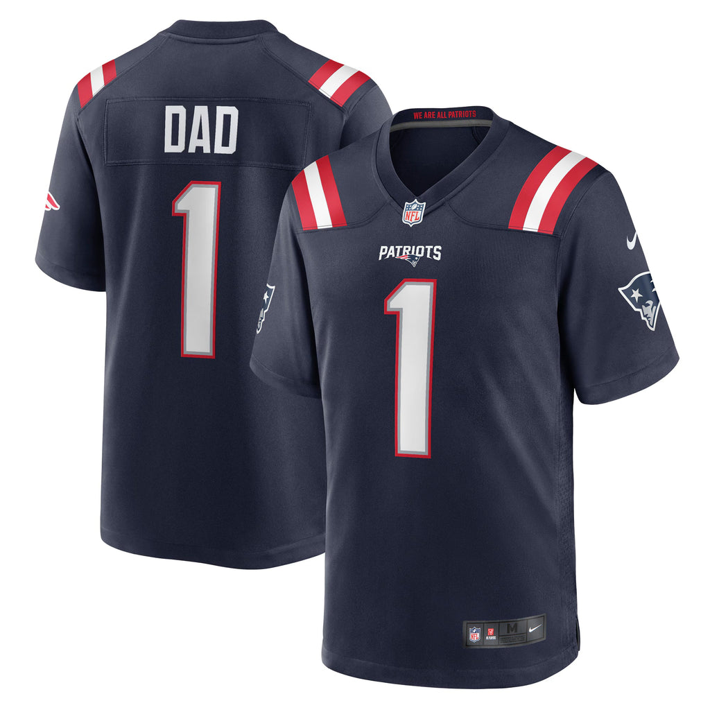 New England Patriots Number 1 Dad Navy Game Jersey