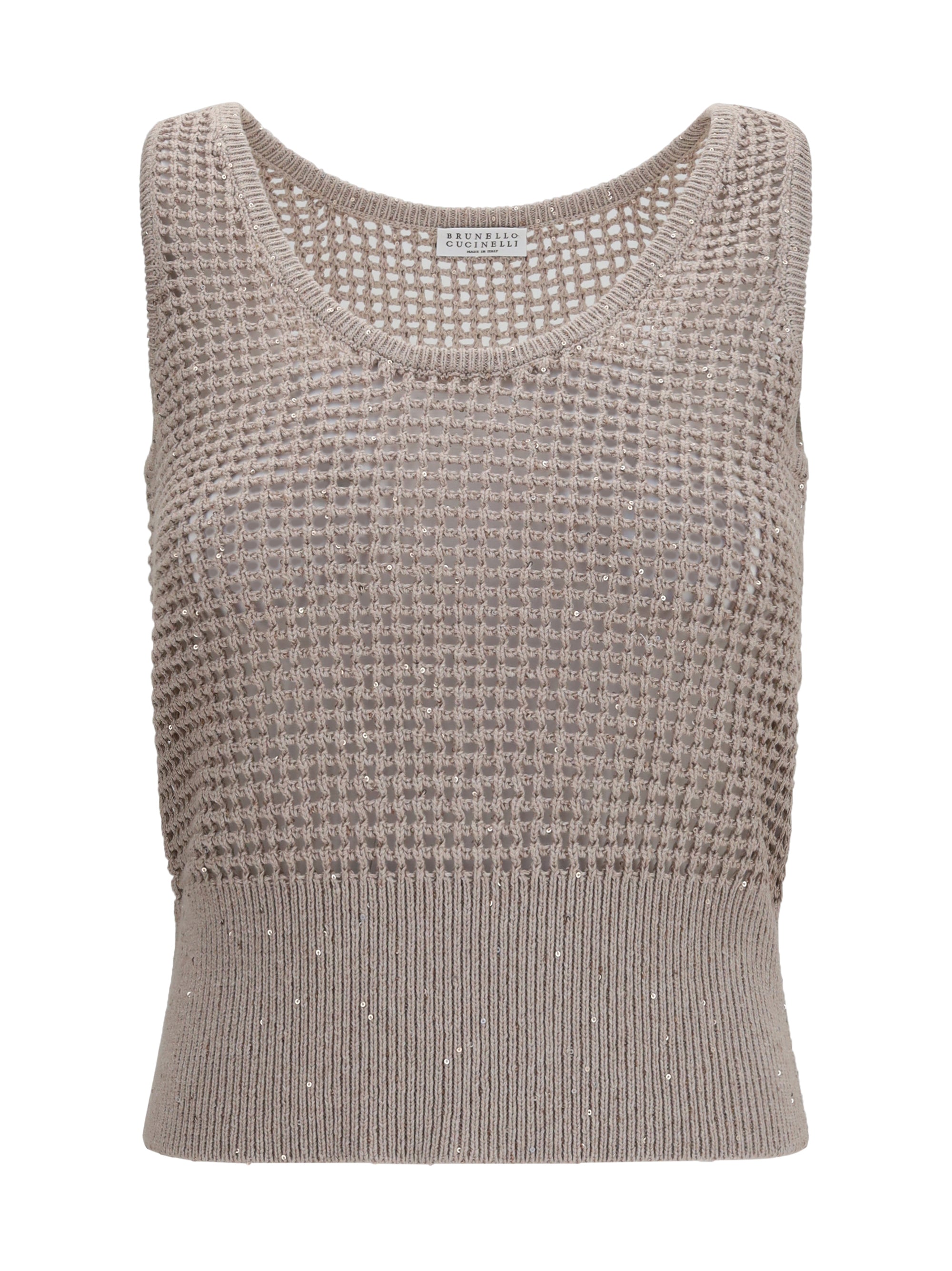 Brunello Cucinelli Women Perforated Sequin Tank Top
