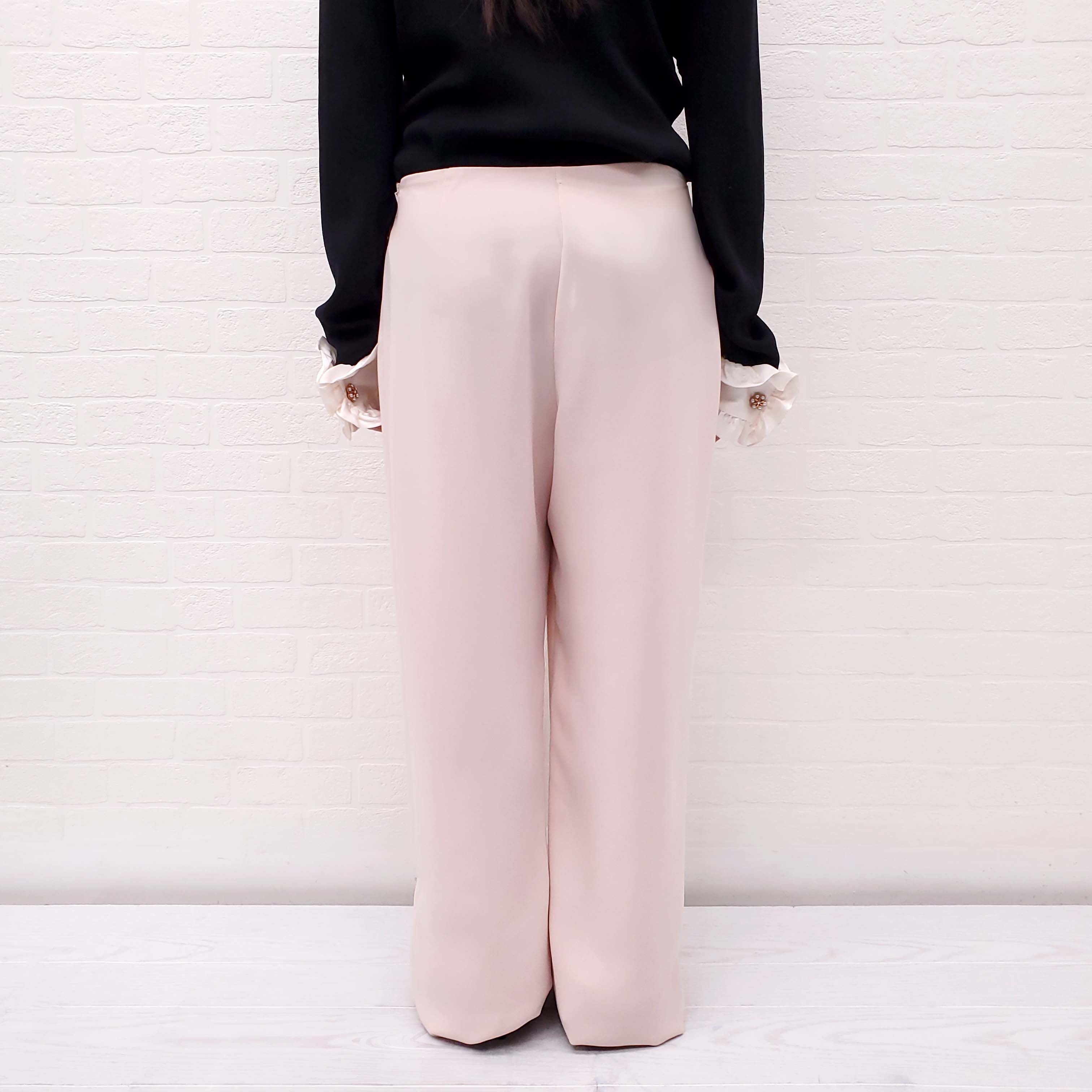 EDWARD ACHOUR PARIS PINK PANTS WITH GOLD BUTTONS - SIZE 44